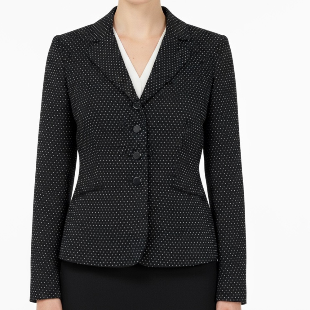 LOFT  Black Polka Dot Women's Blazer size 10P - Picture 2 of 9